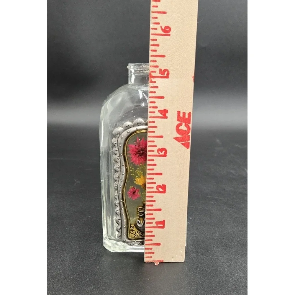 VTG Decorative Unbranded Floral Apothecary Decanter Bottle NO TOPPER/STOPPER‎